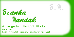 bianka mandak business card